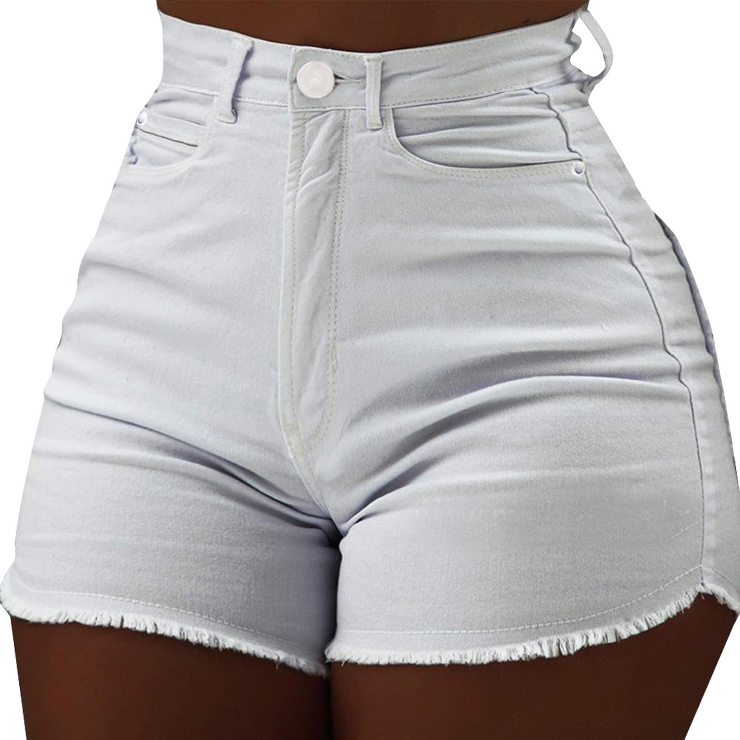 BEIBEIA High Waist Denim Shorts for Women, Summer Cutt Off Frayed Hem Distressed Jeans Tassel Skinny Sexy Hot Shorts Pants Two Butt Lift Womens Shorts Athletic Set Shorts Denim Women High Waist Beach : Clothing, Shoes & Jewelry