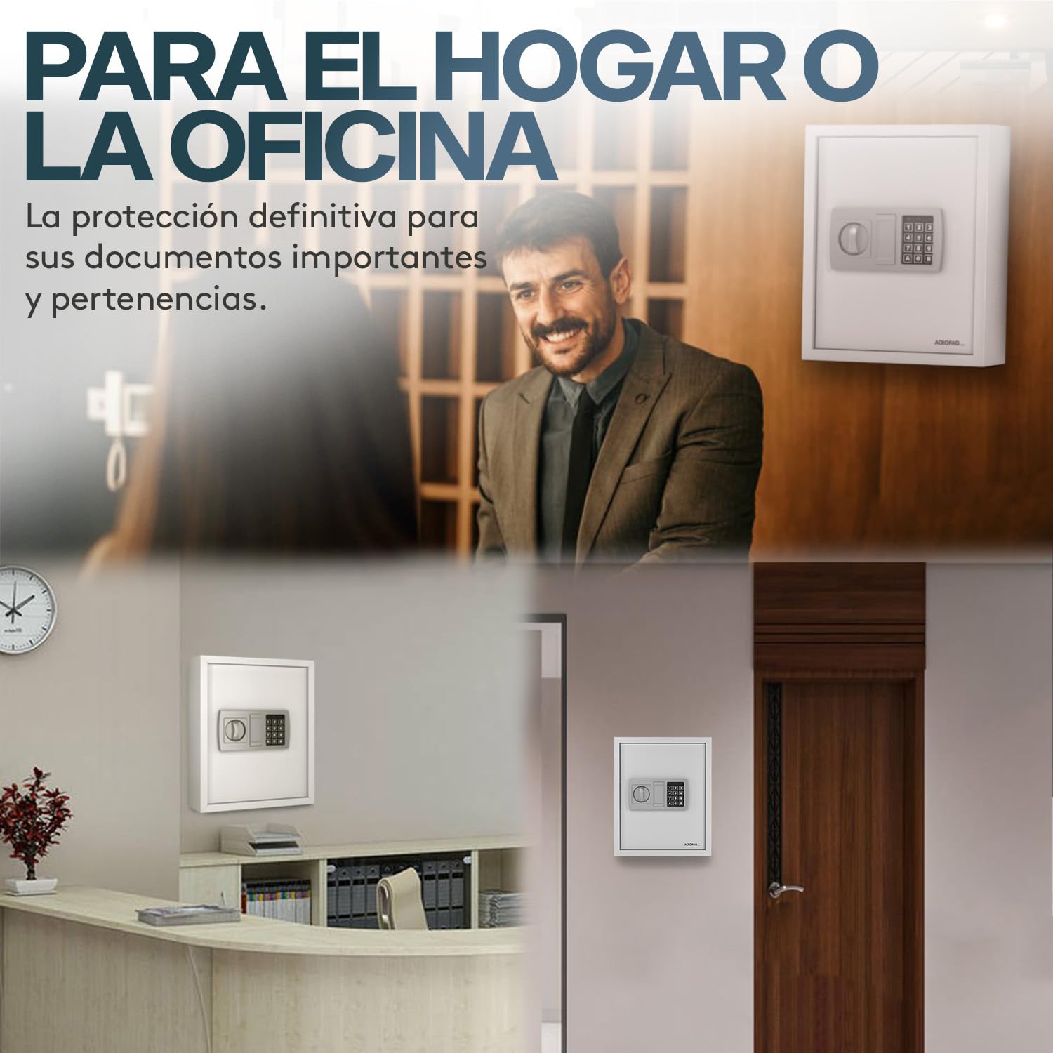 Acropaq Caja Llaves Pared - para hasta 200 Llaves, 200 llaveros incluidos, Armario Llaves Pared para Guardar Llave, Blanco - Armario con Llave