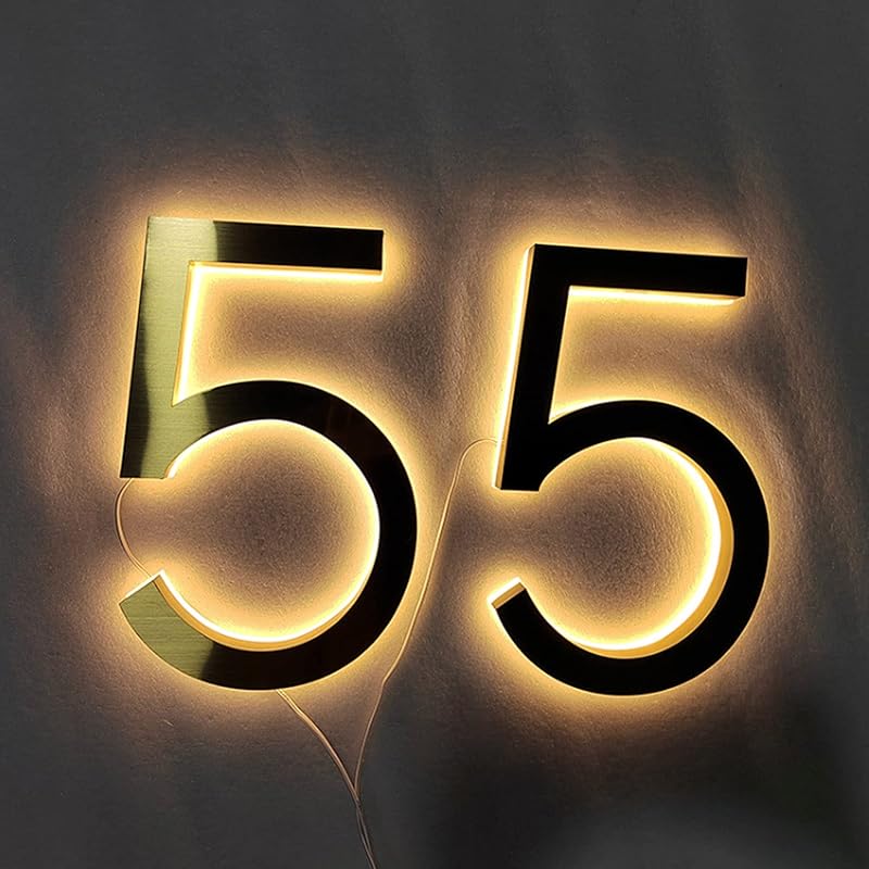 Custom LED House Numbers, 3D Backlit Illuminated Letters House Number