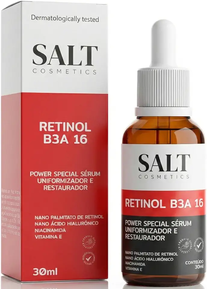 Sérum 3,5% Nano Retinol + 6% Niacinamida + 5,5% Ácido Hialurônico + 1% Vitamina E - Salt Cosmetics