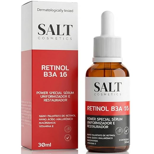Sérum 3,5% Nano Retinol + 6% Niacinamida + 5,5% Ácido Hialurônico + 1% Vitamina E - Salt Cosmetics