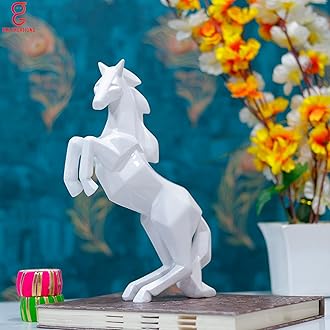 GW Creations Horse Statue for Wealth, Fengshui Showpiece, Horse Showpiece for Feng Shui and Vastu, Home Decoration and Gifting, Running Horse Sculpture showpiece_Horse_78