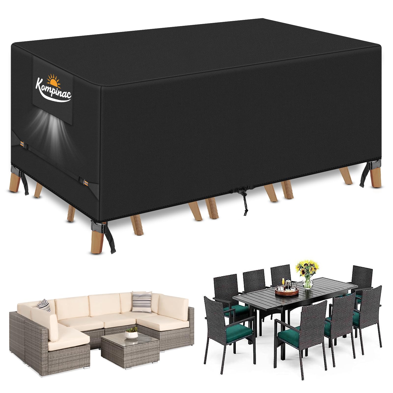Housse pour mobilier de jardin 900D Oxford bâche ultra résistante pour table et canapé