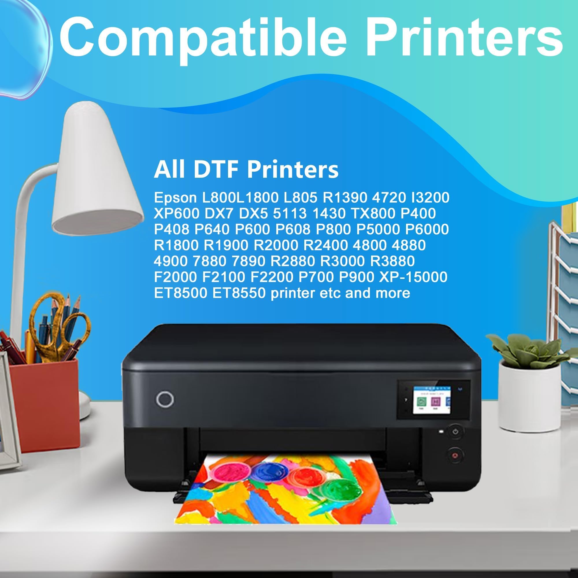 LCL 1000ML DTF Tinte, DTF Transfertinte Nachfülltinte für EPSON EcoTank ET-2700 ET-2750 ET-2751 ET-2756 ET-2850 ET-2851 ET-2856 ET-3700 ET-3750 ET-3850 ET-4750 ET-4850 ET-4856 ET-15000 (1000 ml Weiß)