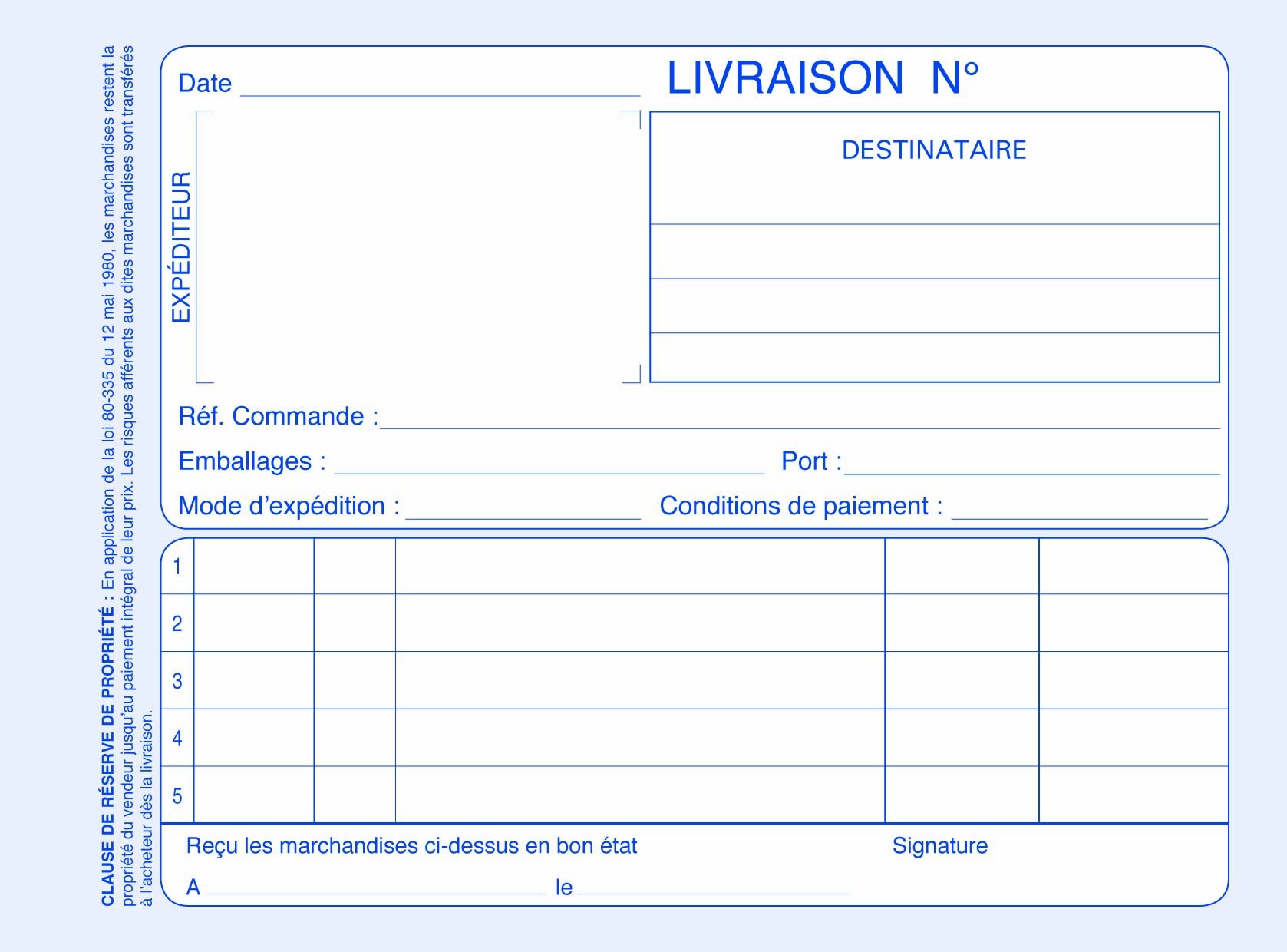 ELVE Lot de 6 Manifolds autocopiant LIVRAISONS 105 x 140 A6 Horizontal 50 Dupli