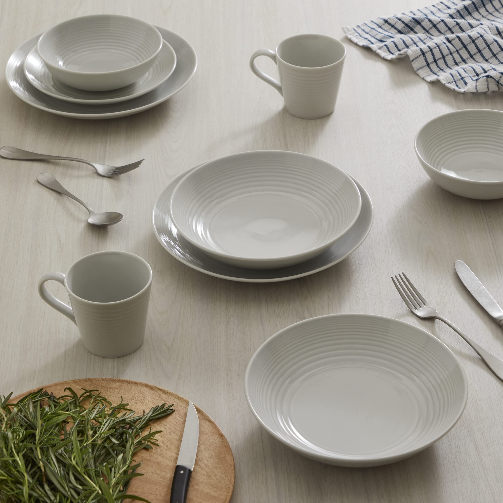 Royal Doulton Exklusiv für Gordon Ramsay Maze Müslischalen, hellgrau, 4 Stück, 17,8 cm