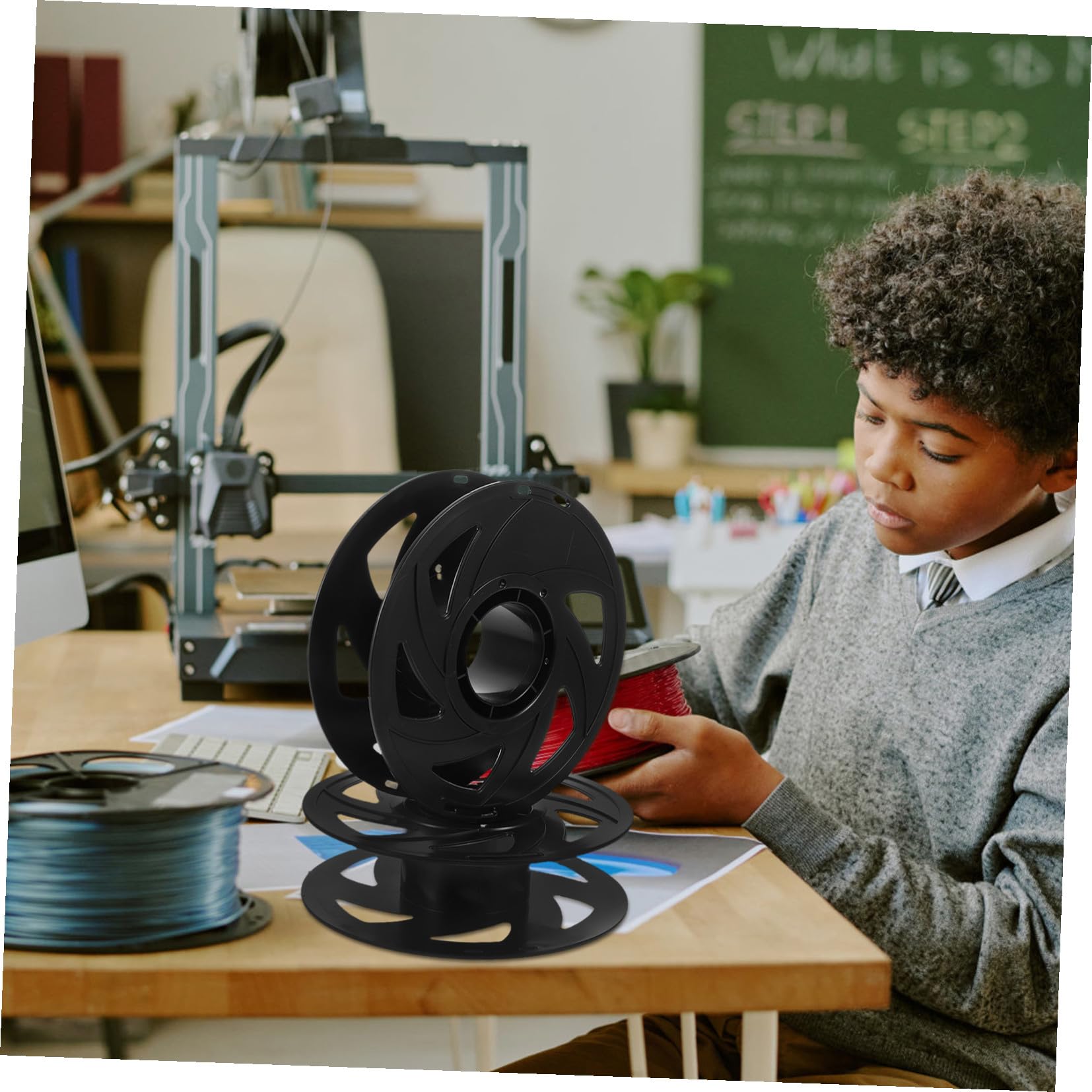 Alipis Carretes de Almacenamiento de Filamento 3D, 6 Piezas de Plástico Reutilizable Diseño Ligero y Desmontable, Soporte Adecuado para Filamentos Pla ABS Petg en Impresoras 3D