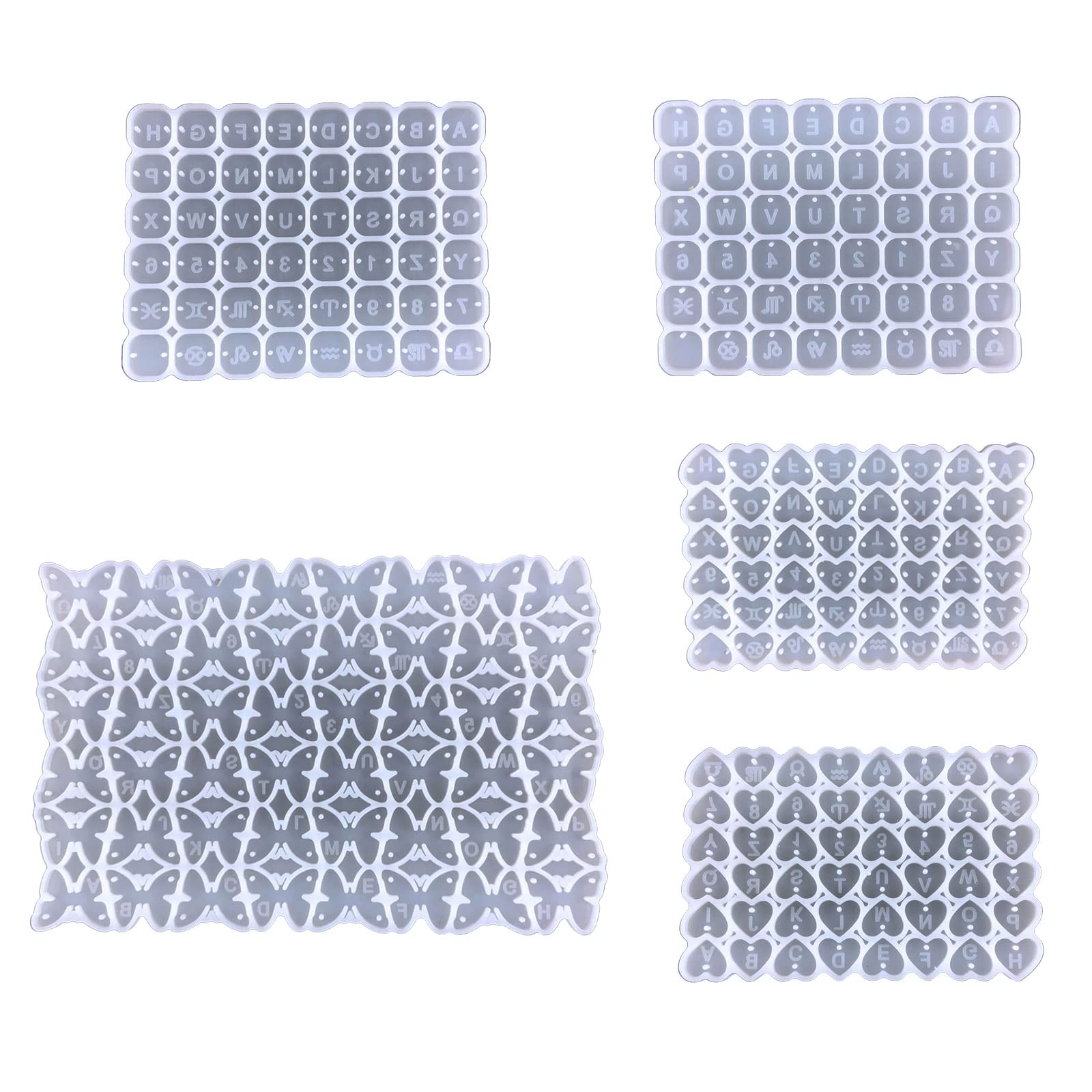 Jigeren Baking Pan 5 Pieces Butterfly Letters Numbers Earrings Uv Epoxy Resin Mold Diy Silicone Mould Transparent