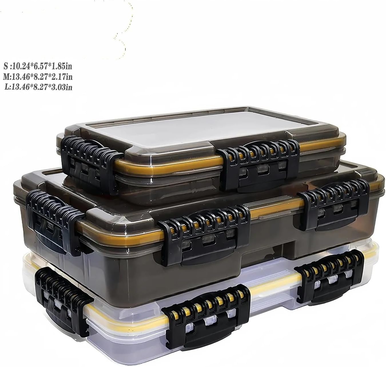 Waterproof Fishing Tackle Box Large Capacity Accessories Tool Storage Fish Hook Lure Fake Bait Supplies(White L)