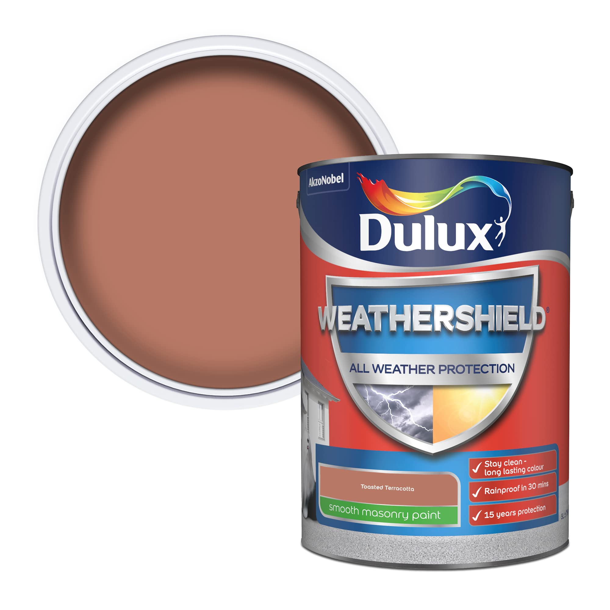 Dulux - Weathershield Smooth Masonry Paint 5L - Toasted Terracotta