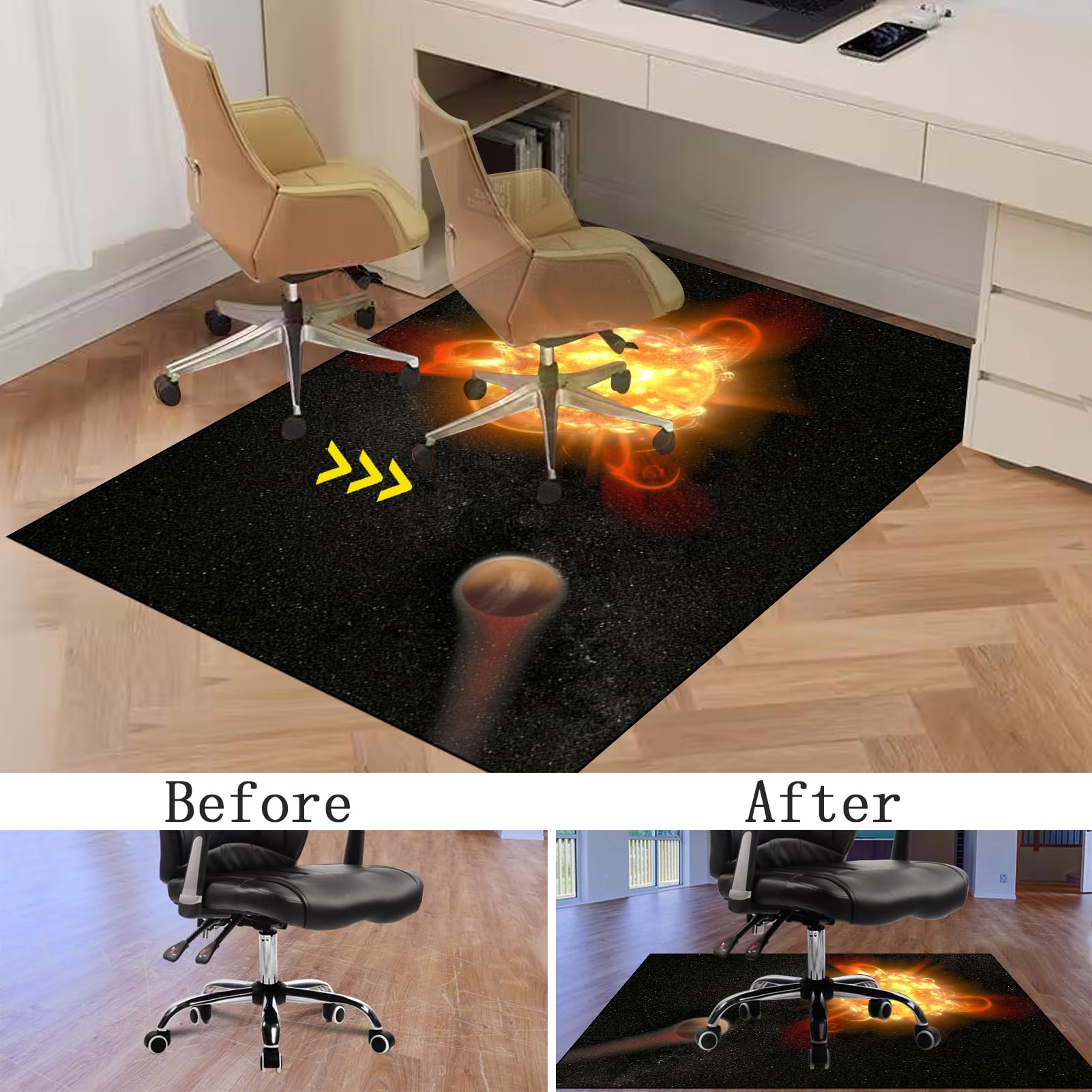 Tappeto Gaming pavimento, Tappetino Salvapavimento Antiscivolo, Tappeto per Sedia Ufficio per per Pavimenti in Legno Duro, Tappetini di Protezione per Pavimento per Parquet e Laminato 150 x 180 cm
