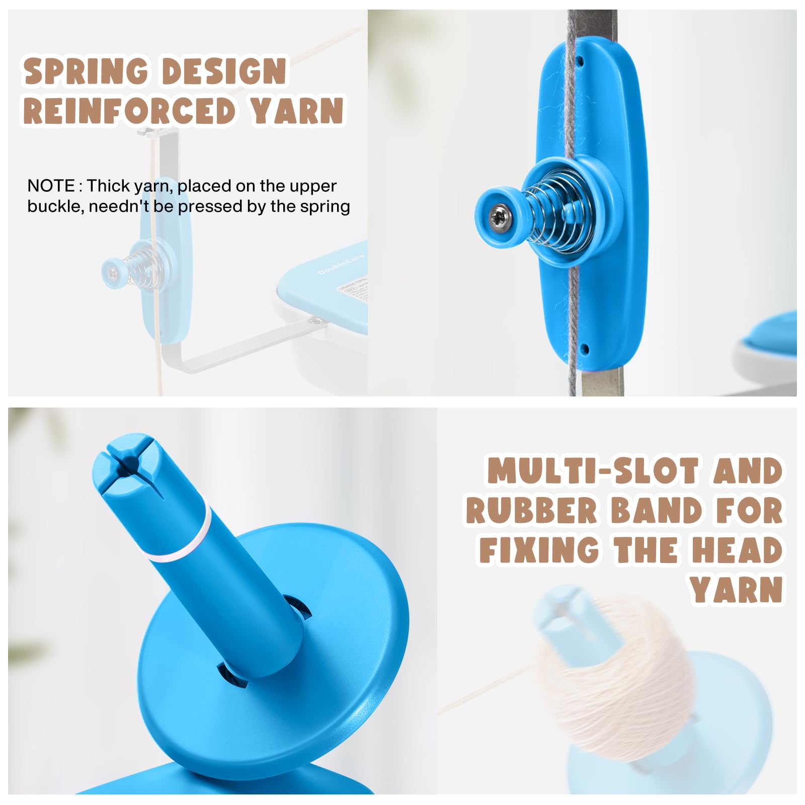 Avvolgitore per Filati per Maglieria, Avvolgitore per Lana, Facile da Installare e Utilizzare, Robusto, Avvolgitore per Filati con Manico in Metallo, Lana-Blu