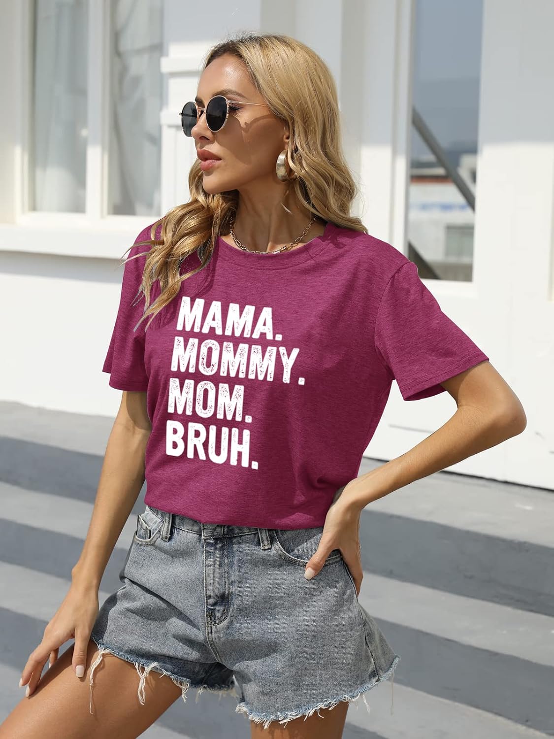 Mama Shirt for Women Mama Mommy Mom Bruh Mother's Day T Shirts Funny Short Sleeve Casual Tops Tees image 3