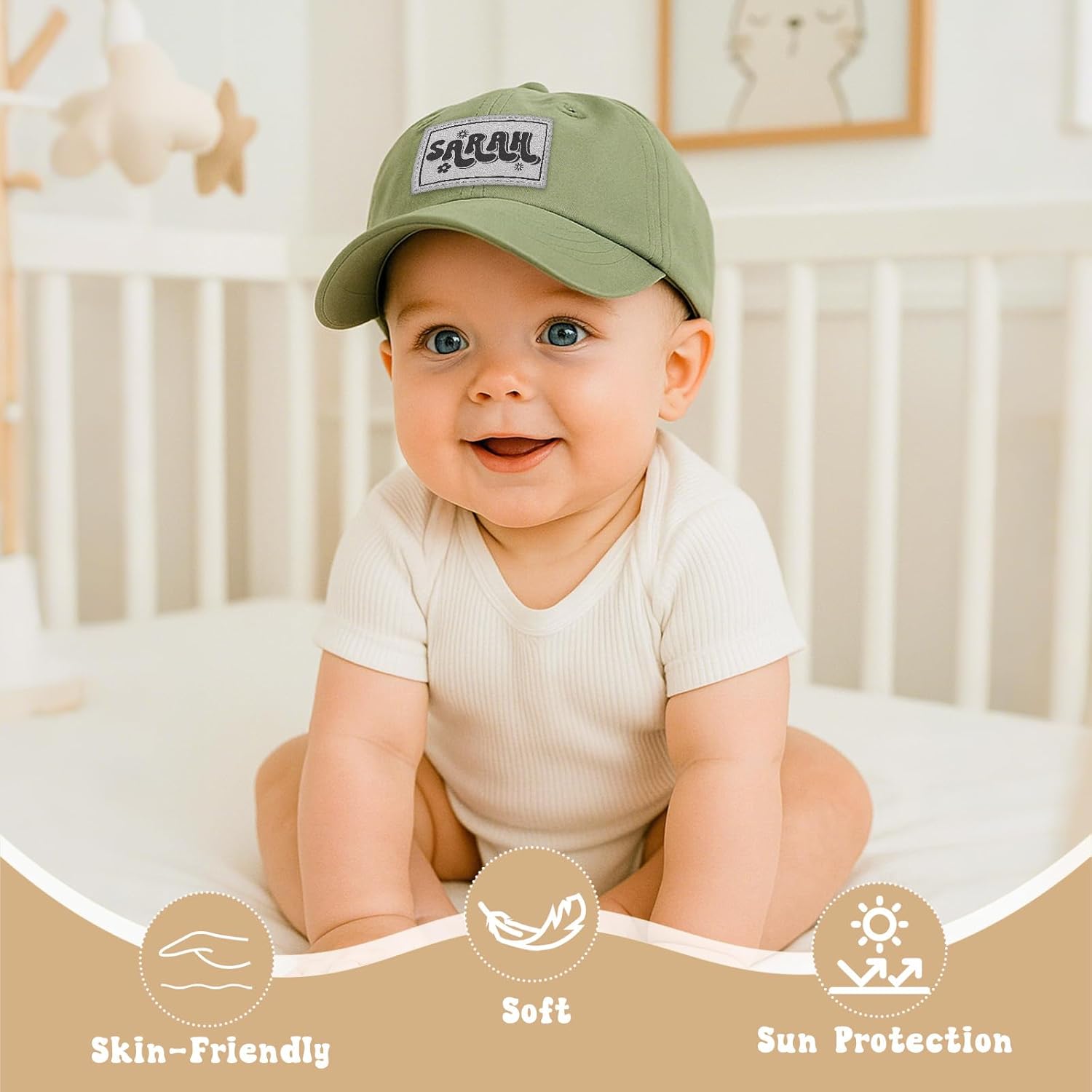 Personalized Baby Infant Baseball Cap Custom Boys Girls Baseball Sun Hat Custom Trucker Hats for Toddler Kids - Image 6