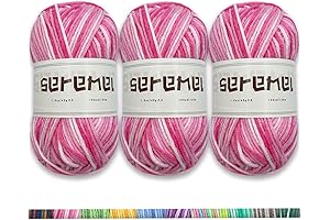 3 Pcs Pink Ombre Yarn for Vivid Crocheting and Knitting