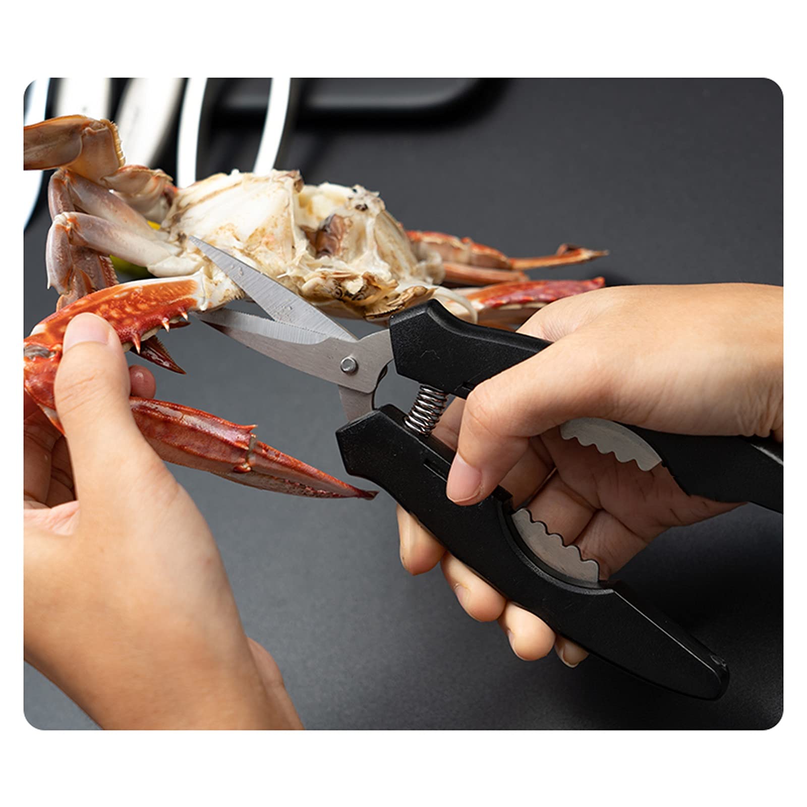 Attrezzi per Frutti di Mare Set di 3 Utensili per Frutti di Mare Include 2 Forchette/Stuzzicadenti per Zampe di Granchio E 1 Forbice per Frutti di Mare E Scatola di Immag