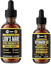 HERBIFY Bundle - Lions Mane & Vitamin D3 2 Fl Oz Drops - Supplement for Memory, Focus & Clarity & Immune Support, Bone Strength and Teeth Support Supplement