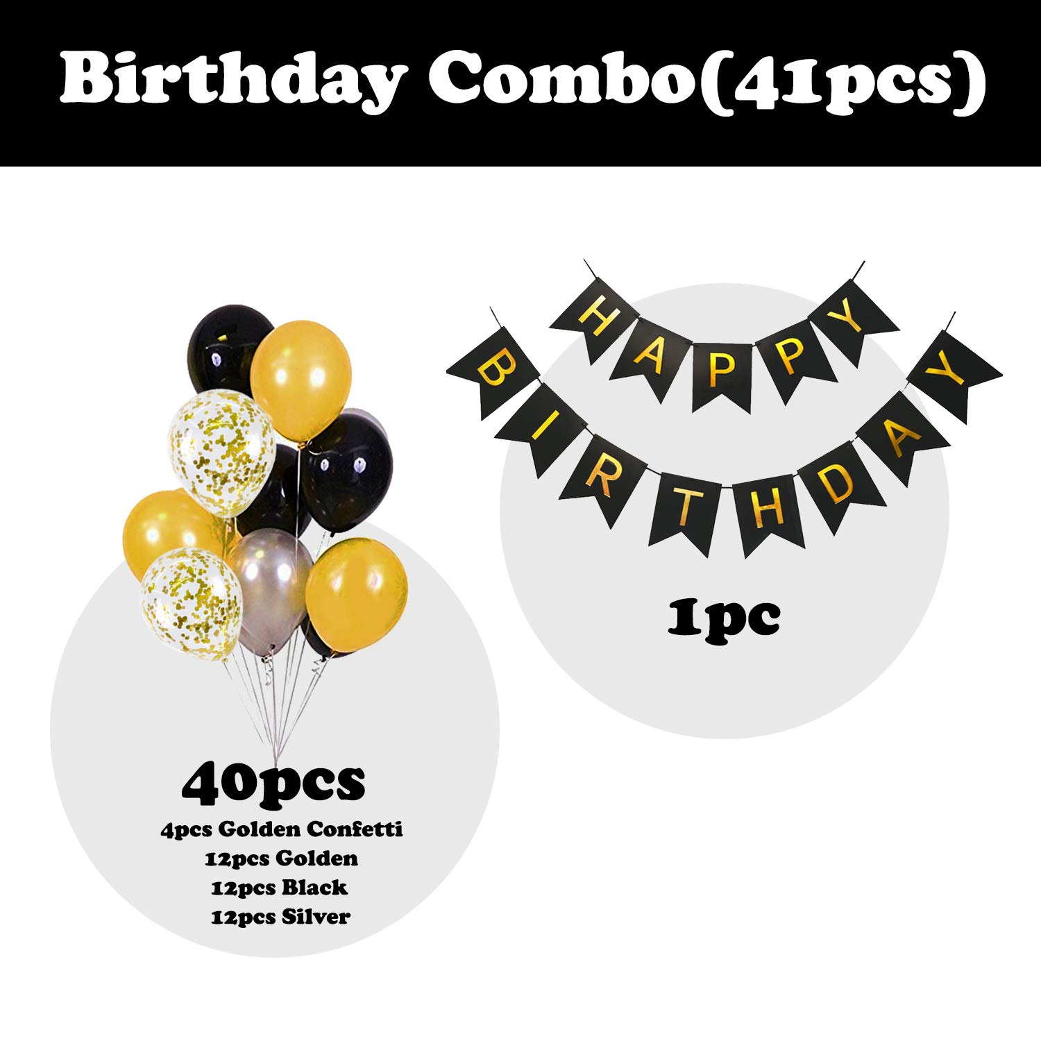 Party Propz Birthday Decoration Kit for Girls - 47Pcs Pink, Golden Metallic Birthday Balloons for Girls Decoration, Golden Foil Curtain, Pink Happy Birthday Banner (cardstock)/Birthday Decoration