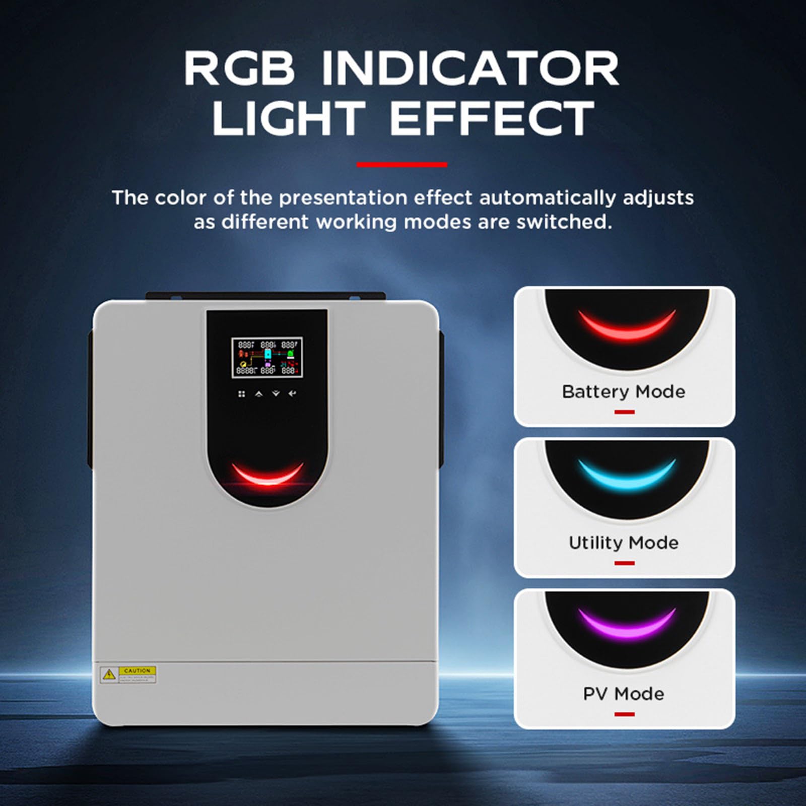Inverter per accumulo Domestico a Onda positiva Pura, Inverter fotovoltaico Solare e regolatore con Pulsante di Feedback a Grande Schermo a LED,10.2KW