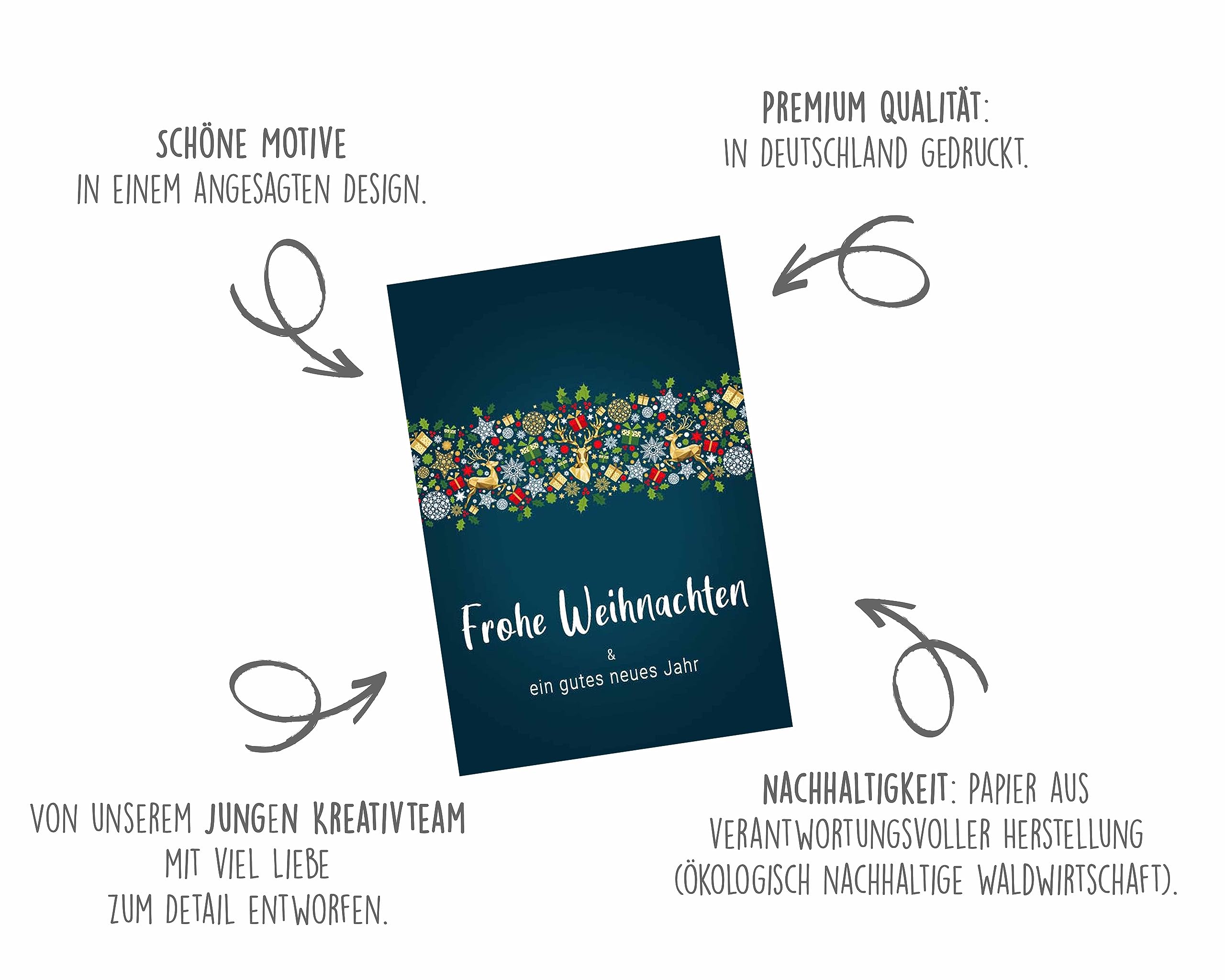 Edition Seidel Set Di 6 Biglietti Di Natale Esclusivi (3 X 2) Con