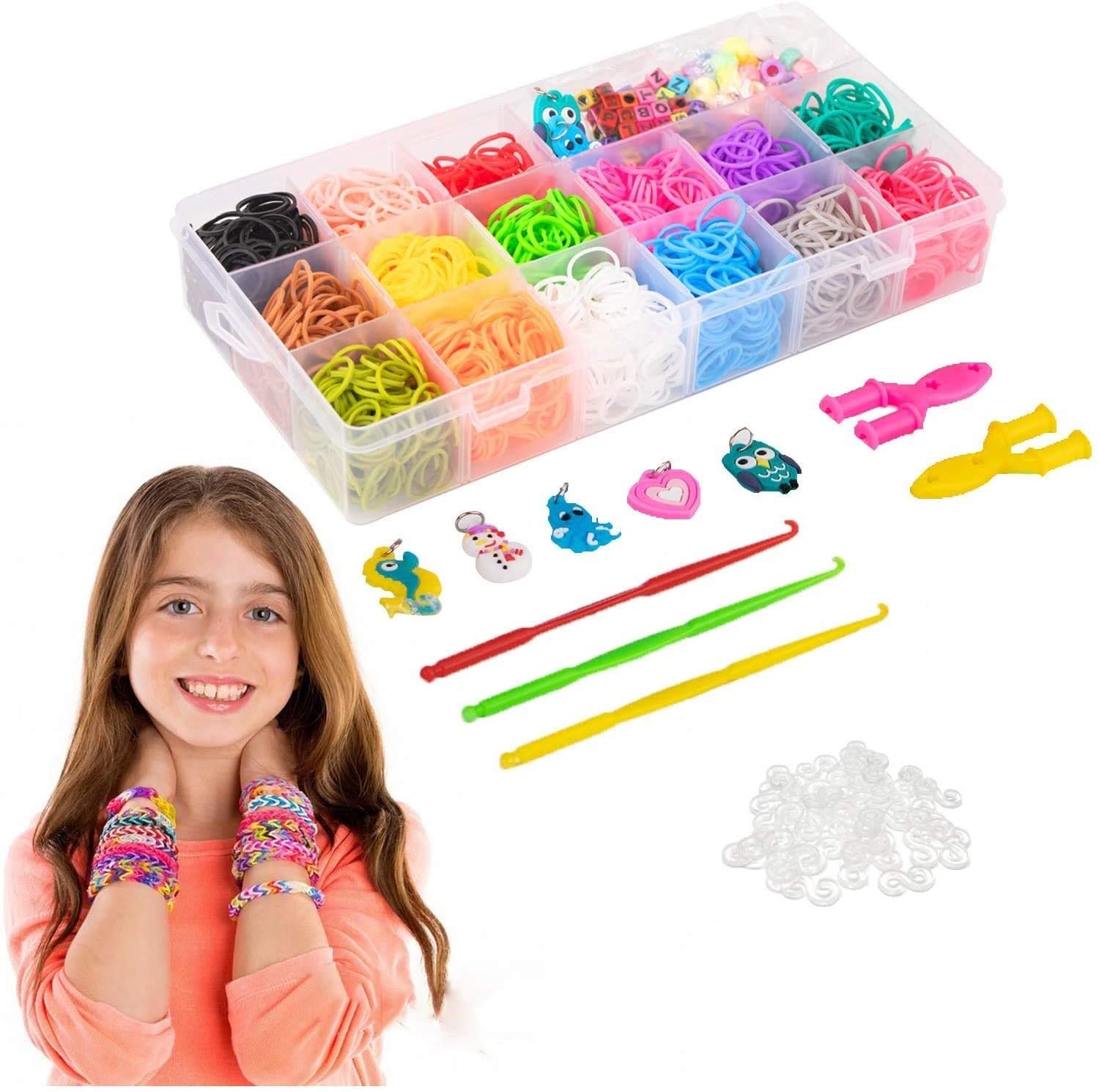 Authfort 3800 + Multi-Color Rubber Bands Refills Set Bracelet Making Kits Loom Bands Kit Loom Included for Kids Bracelet Weaving DIY Crafting, Rubber (B08JVDTKNN) Amazon Price History, Amazon Price Tracker
