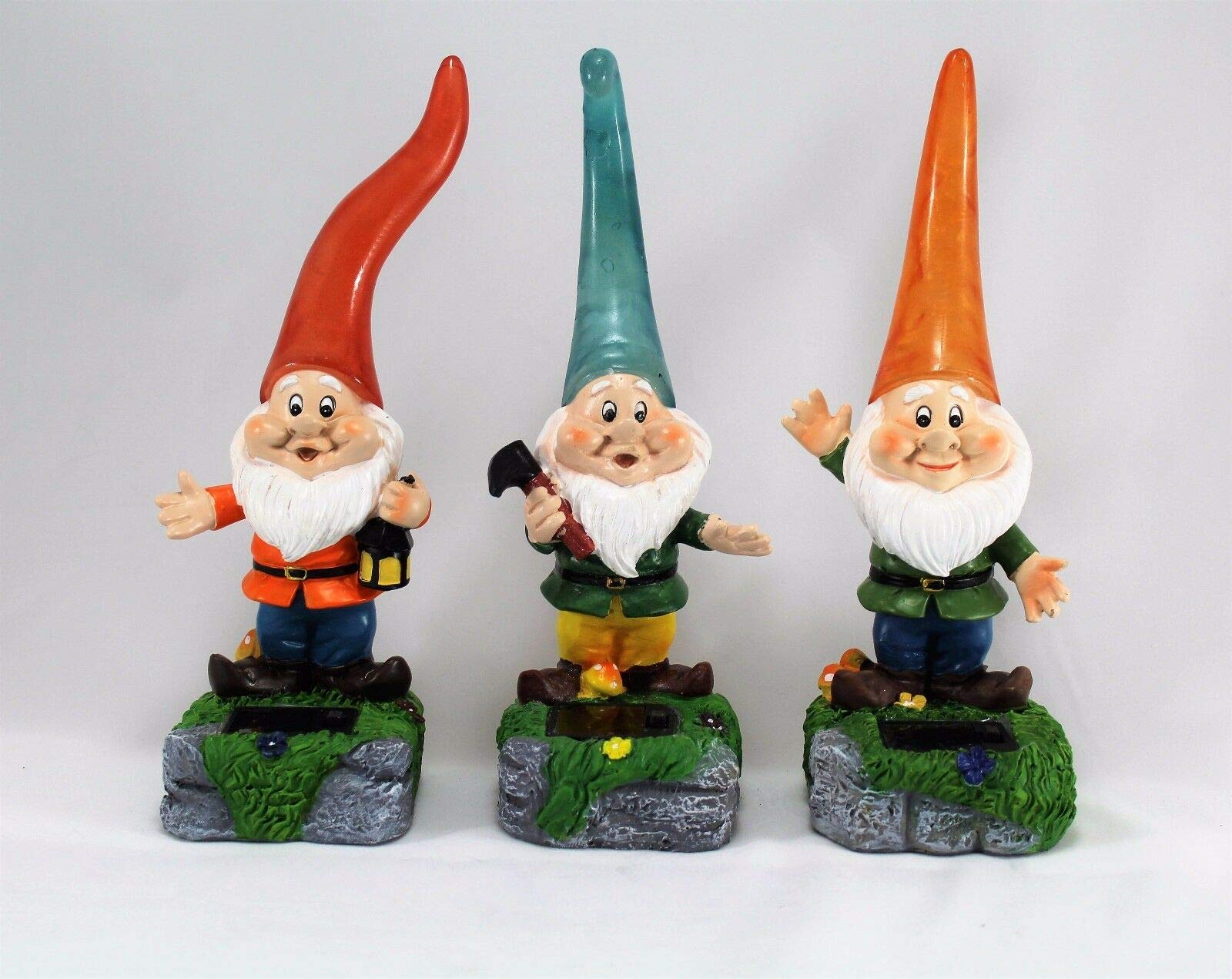 HH Home Hut Solar Powered Outdoor Garden High Hat Gnome Lights Flowerbeds Borders Pathway