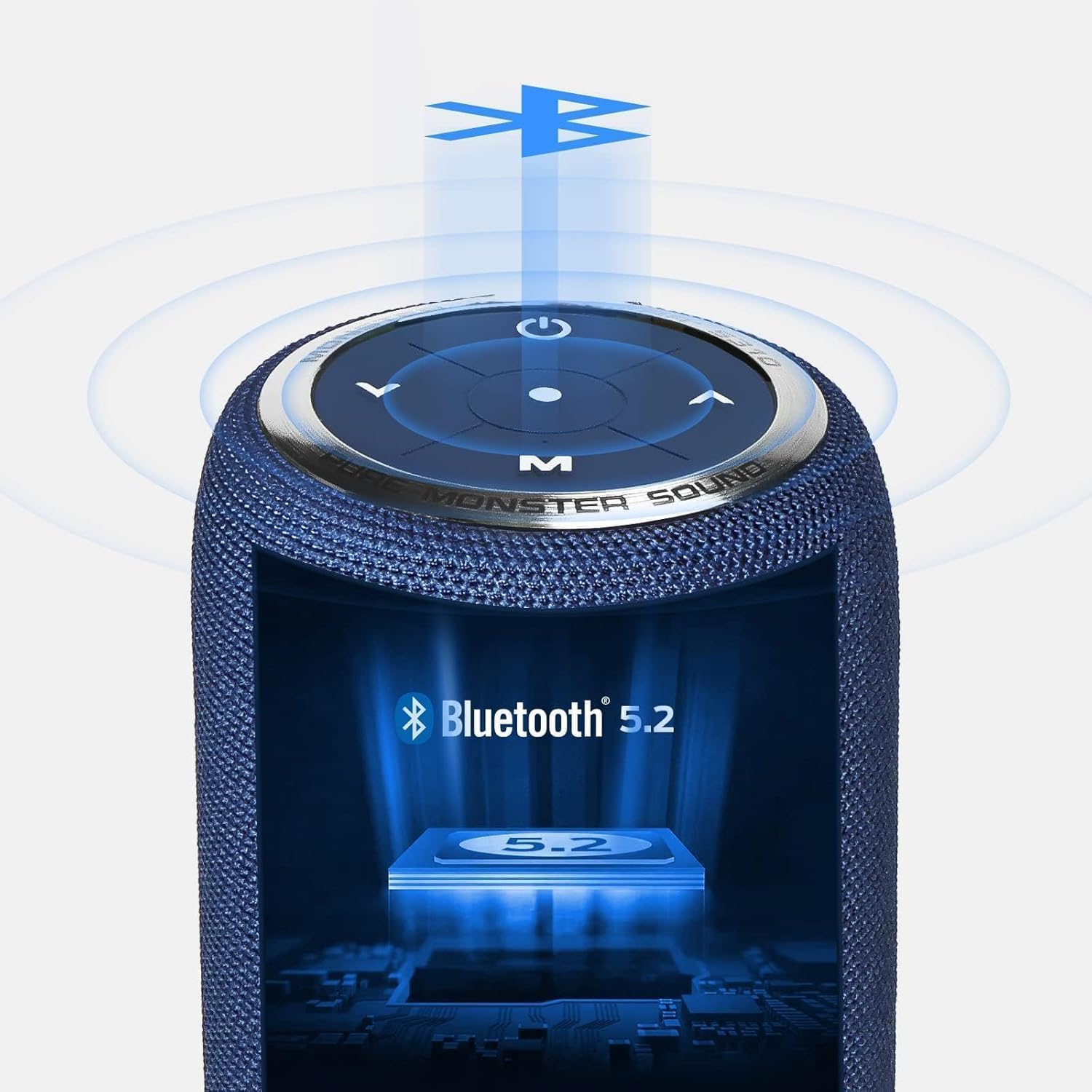 Monster S310 Upgraded Bluetooth Speaker, 30W Portable Speaker, 360° Stereo Sound with Punchy bass, TWS Pairing, IPX6 Waterproof, Bluetooth 5.2, 24H Playtime, Perfect for Home, Outdoor, Beach, Blue - Image 4