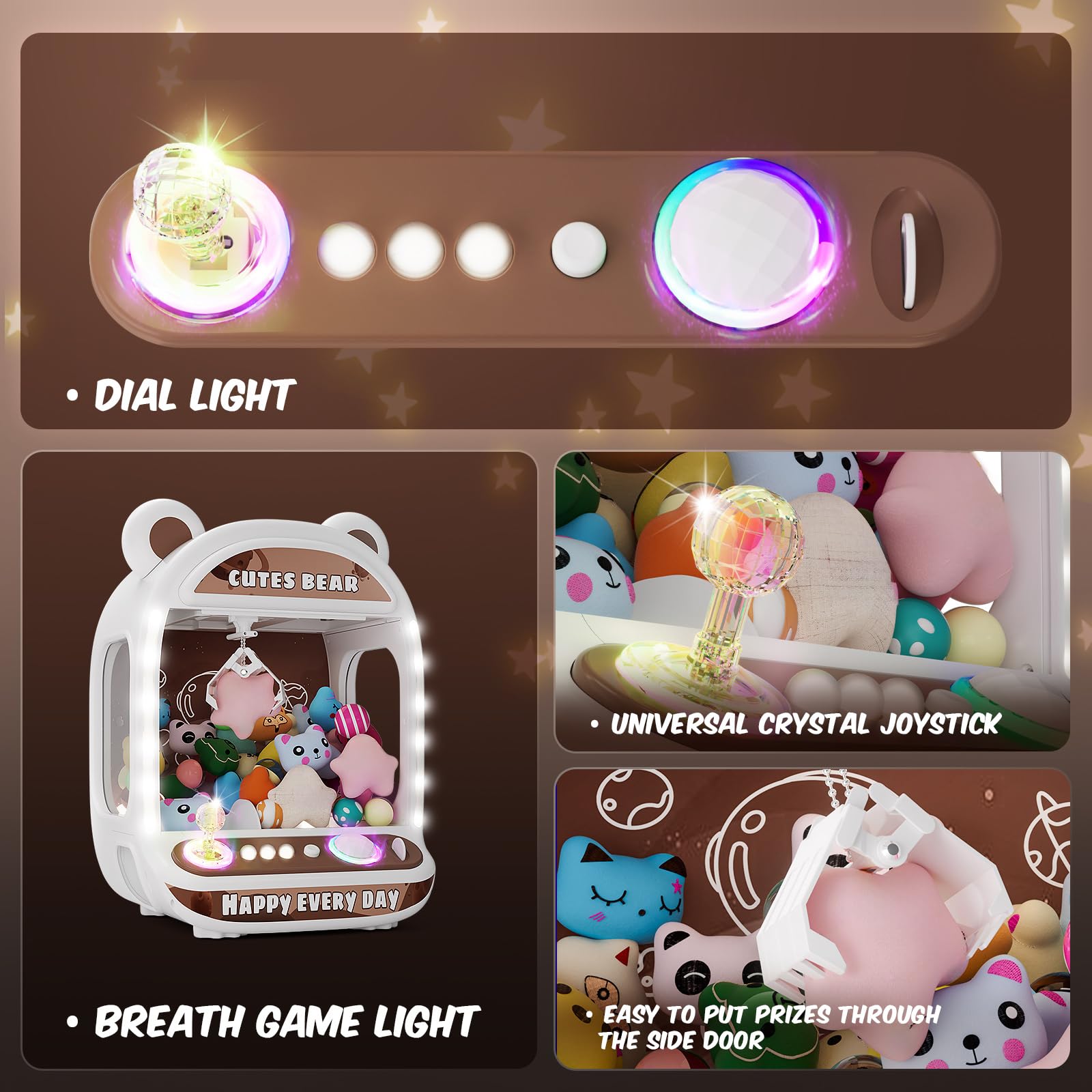 Skirfy Machine de préhension pour enfants, jouet licorne pour filles à partir de 6 ans, jeux d'arcade, mini machine de vente automatique avec jouet boueux, machine à bonbons, machine à friandises