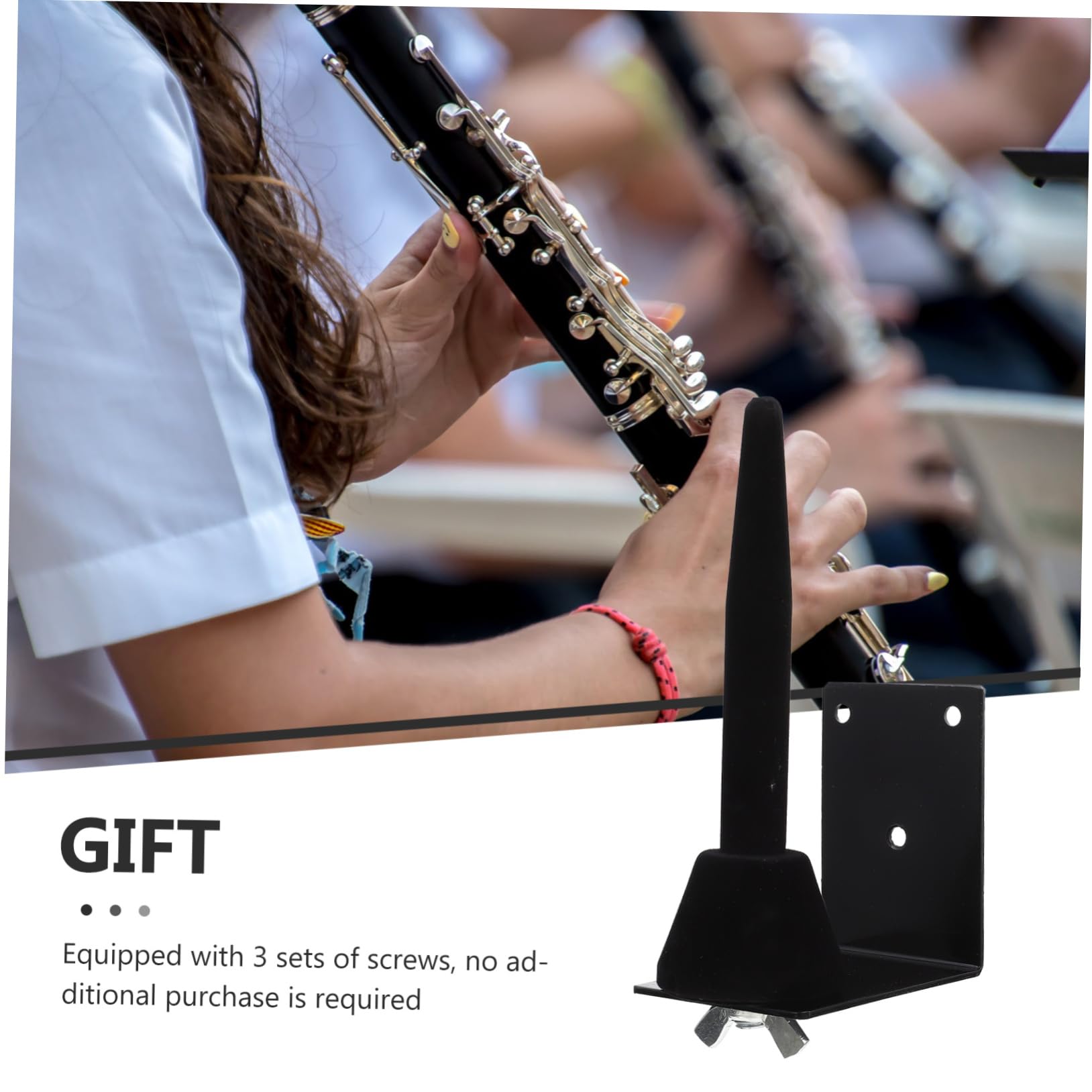 Milisten 1 Set Wall Mounted Flute and Clarinet Rack Durable Instrument Holder for Space Saving Storage Sturdy Design Prevents Scratches present for Musicians Finish