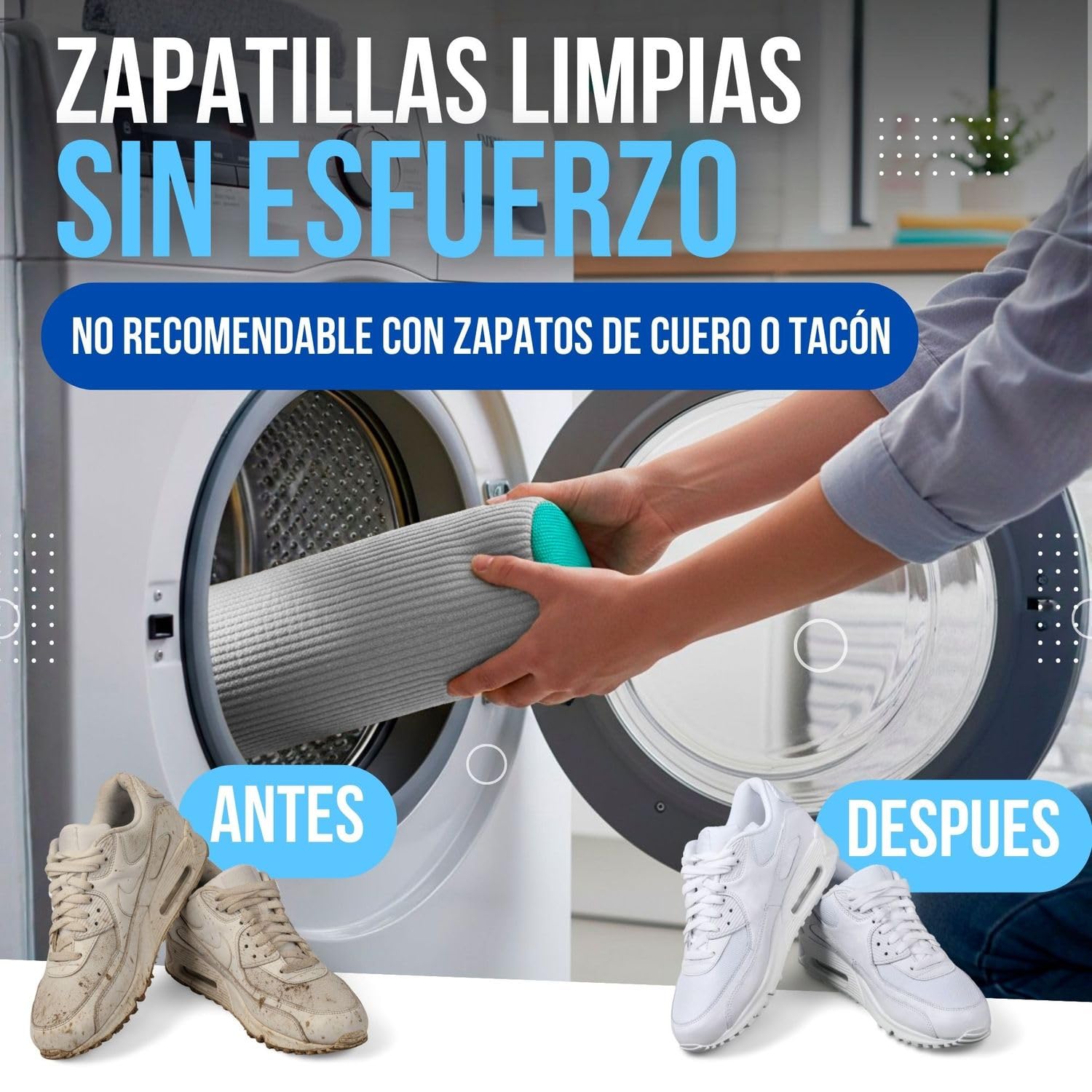2Piezas Bolsa para Lavar Zapatillas En Lavadora + 2 Ganchos para Colgar Zapatilas | Bolsa Lavadora Zapatillas | Resistente para Proteger Calzado | Ideal para Lavado Seguro. (Grises)