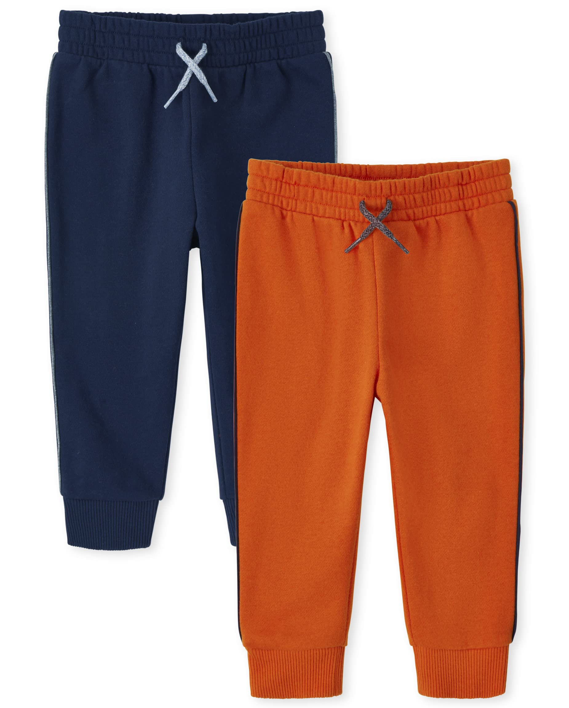 And Toddler Boy Active Striped Fleece Jogger Pants 2-pack