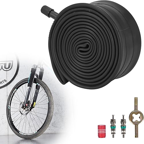 RUTU Tubos de bicicleta de 2426 pulgadas, tubo interior de 2426 x 1.752.125 con válvula Schrader de 1.260 in y accesorio de instalación, compatible