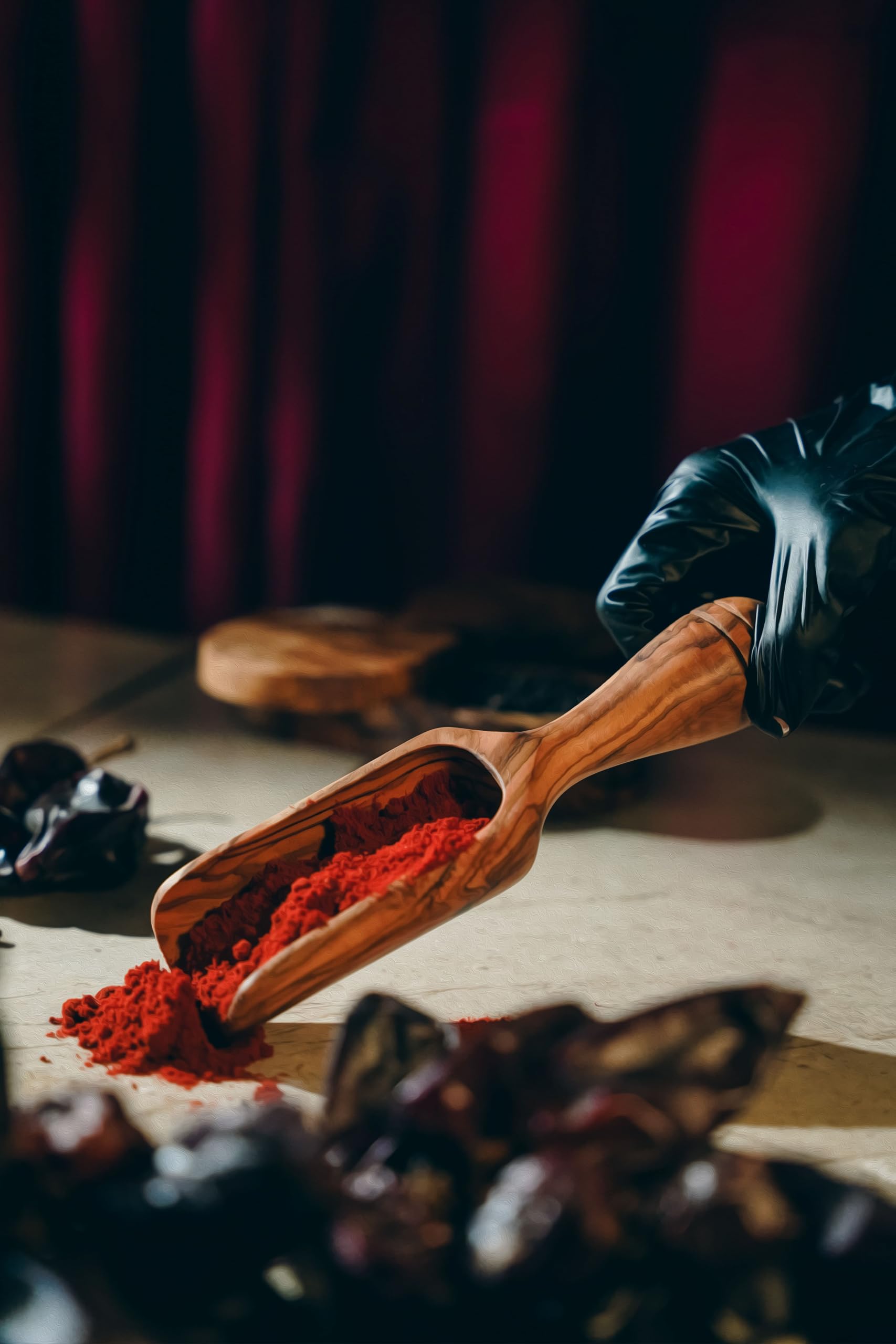 Spatule à riz en bois d'olivier pour service de table convivial