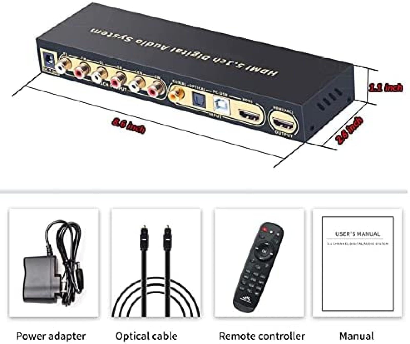 HDMI 5,1 convertidor de Audio decodificador DAC DTS AC3 FLAC APE 4K * 2K HDMI a HDMI Extractor convertidor divisor Digital SPDIF ARC