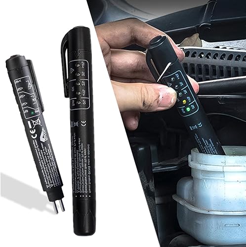 1 bolígrafo de prueba de aceite de freno de automóvil, analizador de humedad de aceite hidráulico de freno con luces indicadoras LED, herramienta de