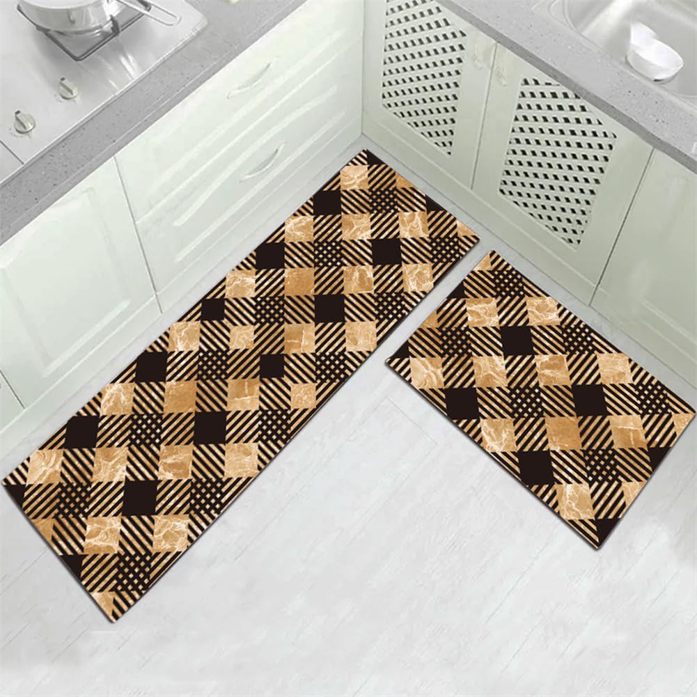 KüChenläUfer KüChenmatte 45x120cm, KüChenteppich Waschbar rutschfest, Teppich LäUfer Flur FußMatte Badematten, Wasser öL Aufnehmen Teppich KüChe Set für KüChe Wohnzimmer, Badezimmer Plaid