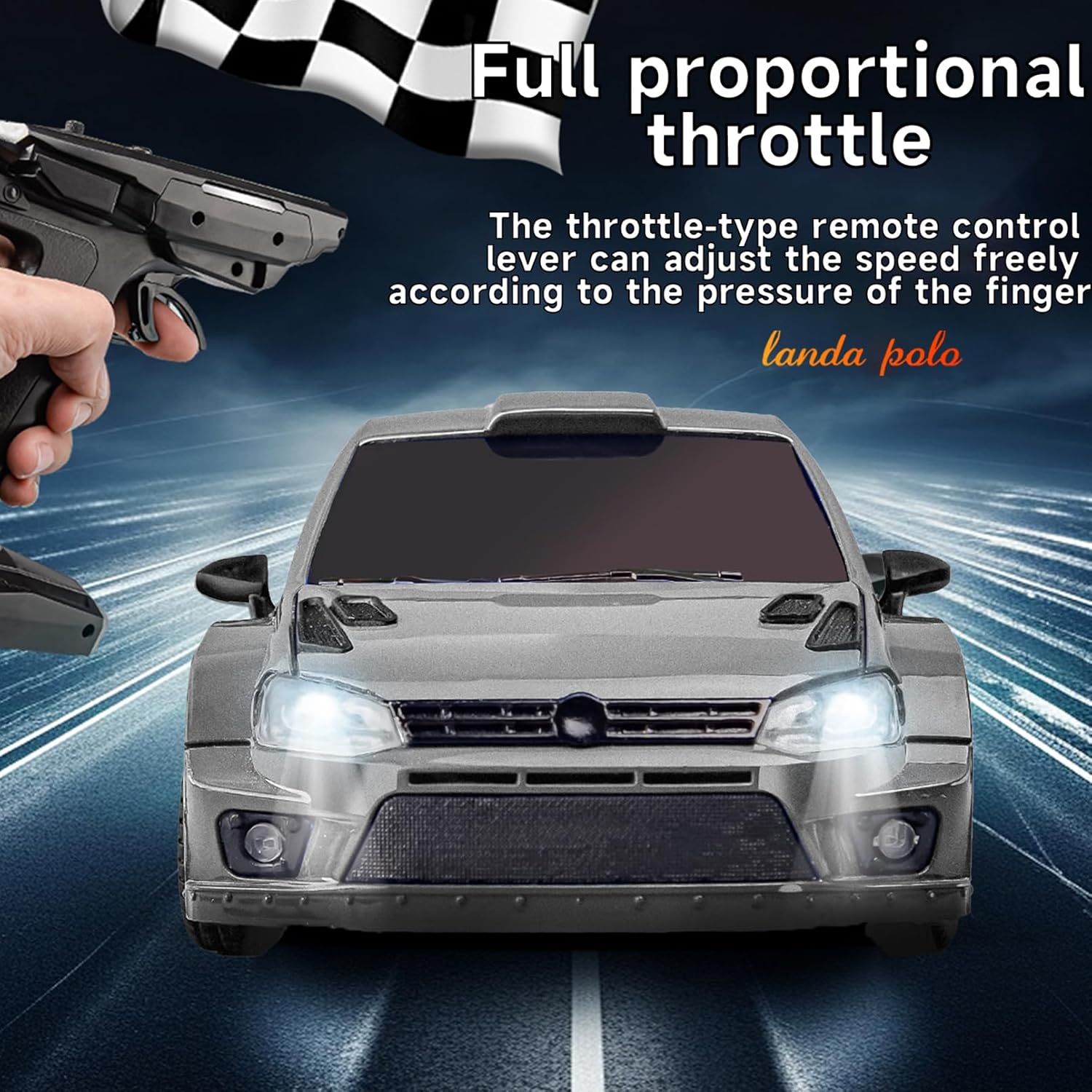 LD2801Pro Mini RC Drift Car 1/28 Scale RTR Remote Control 4WD Racing Cars with Gyro and 4PCS Drift Tires and LED Searchlight for Hobby Gift (Silvery)