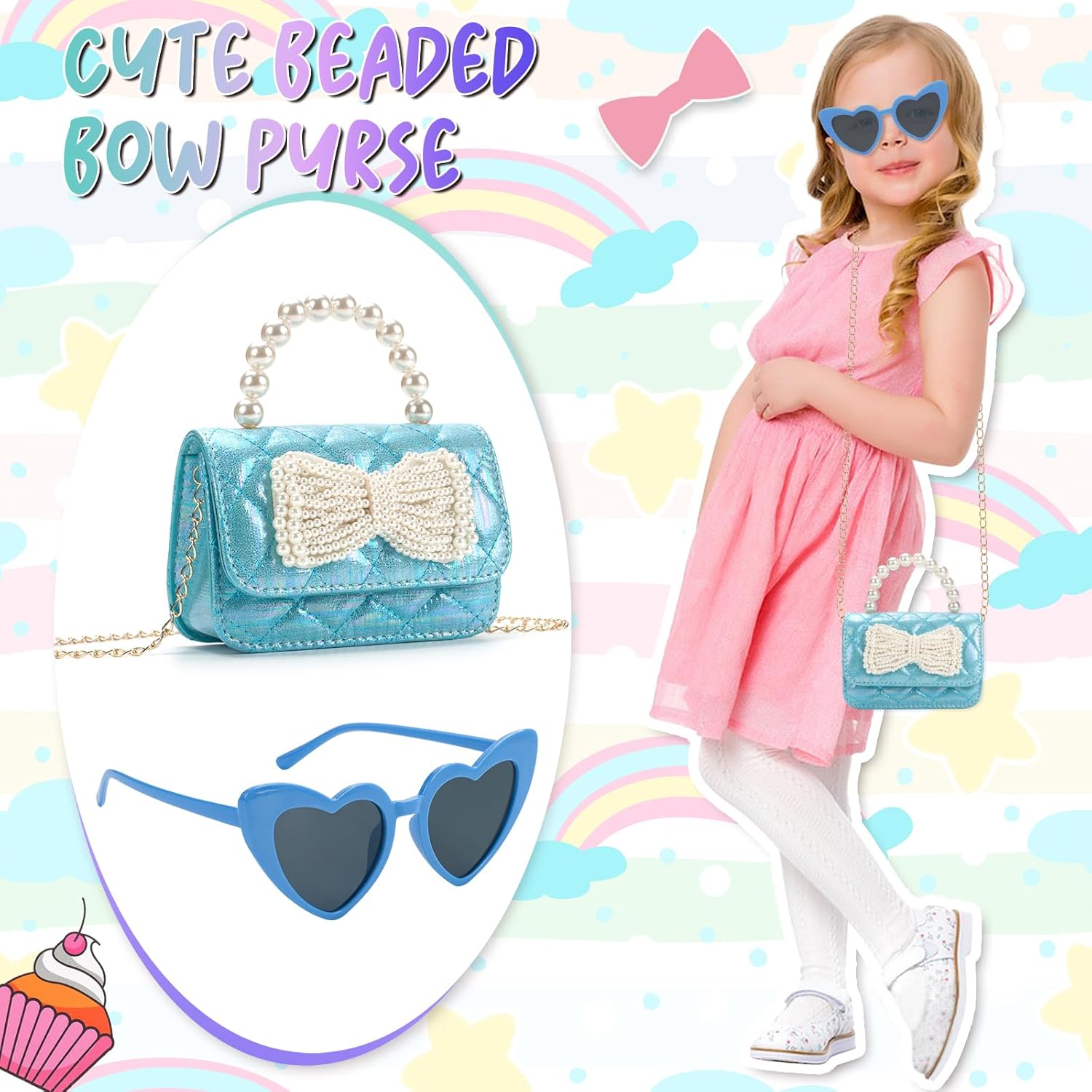 Toddler Purse, Kids Crossbody Bag Little Girls Bow Purse, Chirstmas Birthday Gift - Image 3