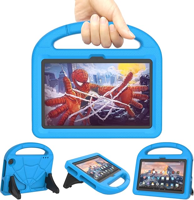 Tablet Kids Case for 2022 New 7Inch Tablet 12 Generation - Mansiruyi Lightweight Shockproof Case with Handle and Kickstand for 7 Display Tablet 2022 - Blue