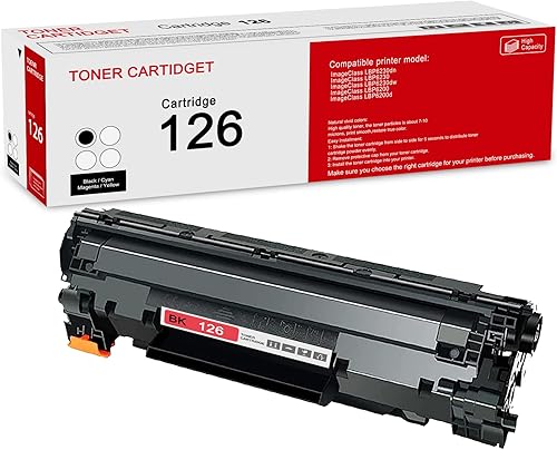 Paquete de 1 cartucho de tóner negro 126 3483B001 repuesto compatible con CRG 126 3483B001 para impresora Canon ImageClass LBP6230dn LBP6230