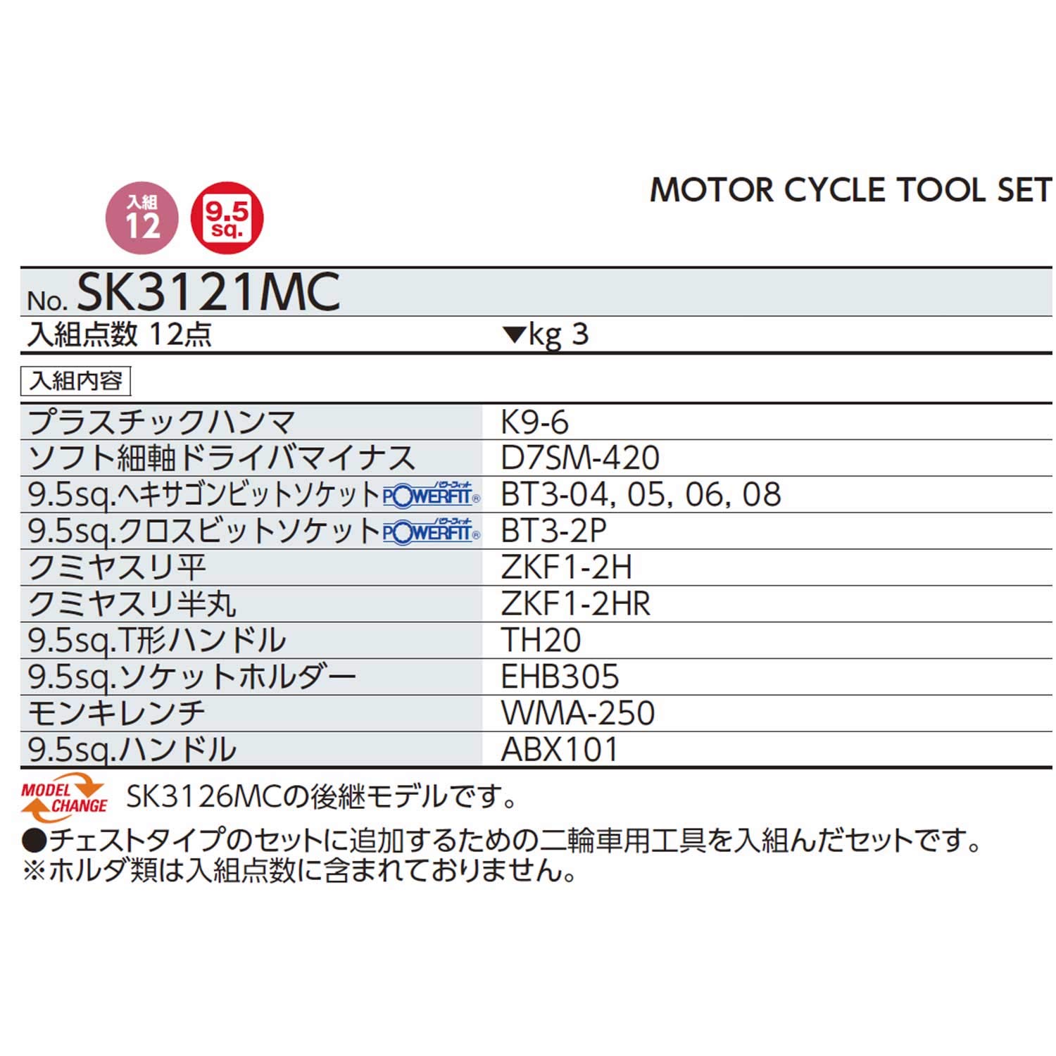 (未使用･未開封品)　KTC(ケーテーシー) ツールセット 二輪車用オプションセット SK3121MC wyeba8q ktc工具セット ツールセット ktc 工具セット」の人気商品一覧 | 安い