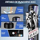 Saco de boxeo de pie de 69 pulgadas para adultos con soporte, bolsa pesada equipo de boxeo bolsa de patada inflable con soporte para entrenamiento de MMA Muay Thai Fitness