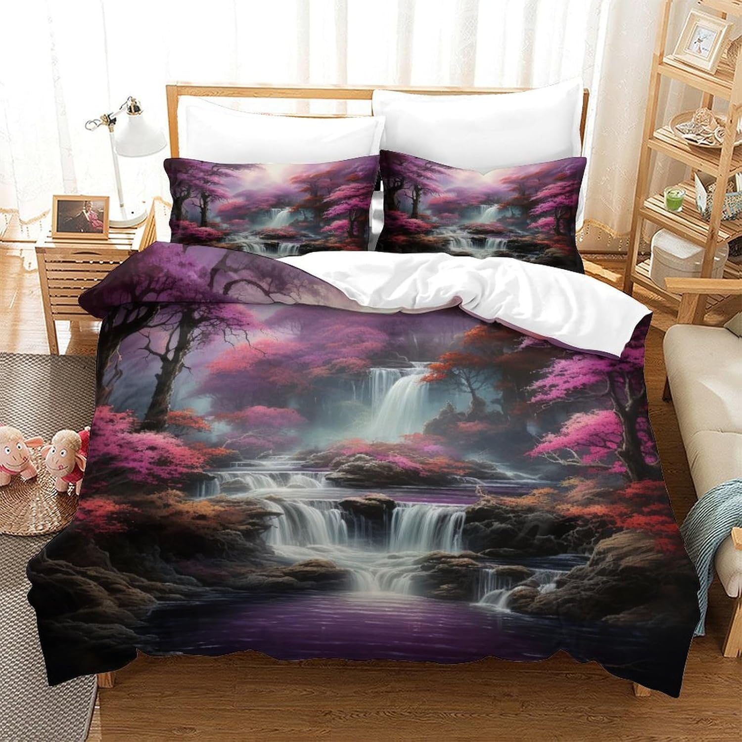 Housse de couette alpine 220x240 cm parure lit impression 3D haute définition