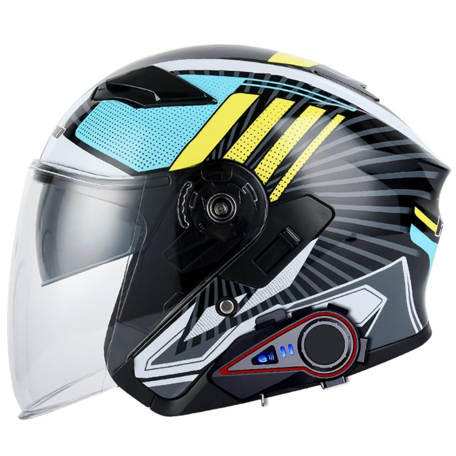 Casque moto bluetooth jet finies les douleurs d'oreilles taille L