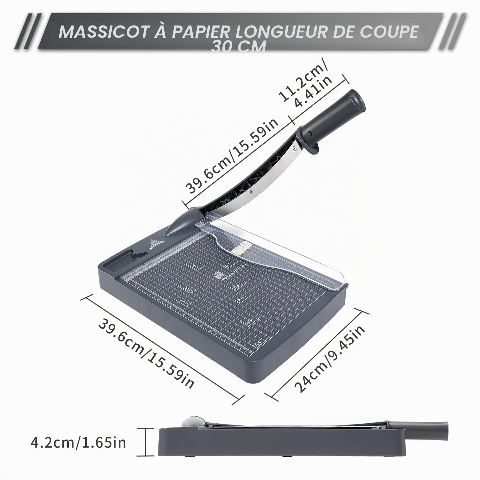 Massicot A4 12 Pouces Coupe Papier Guillotine avec Protection de Sécurité