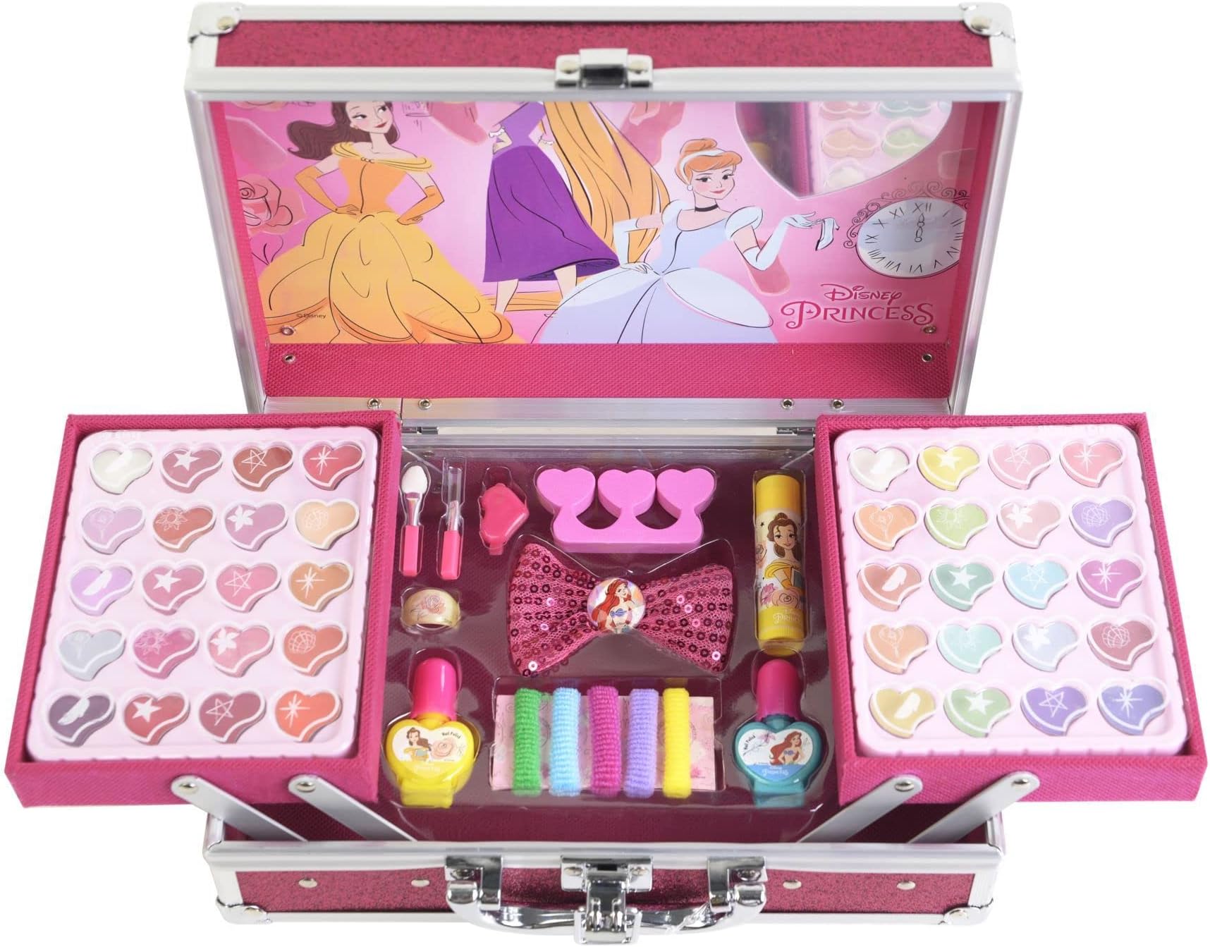 Markwins Princess Makeup Train Case, Makeup Case with Your Favourite Princesses, Fun Makeup Kit, Colourful Accessories, Toys and Gift for Kids