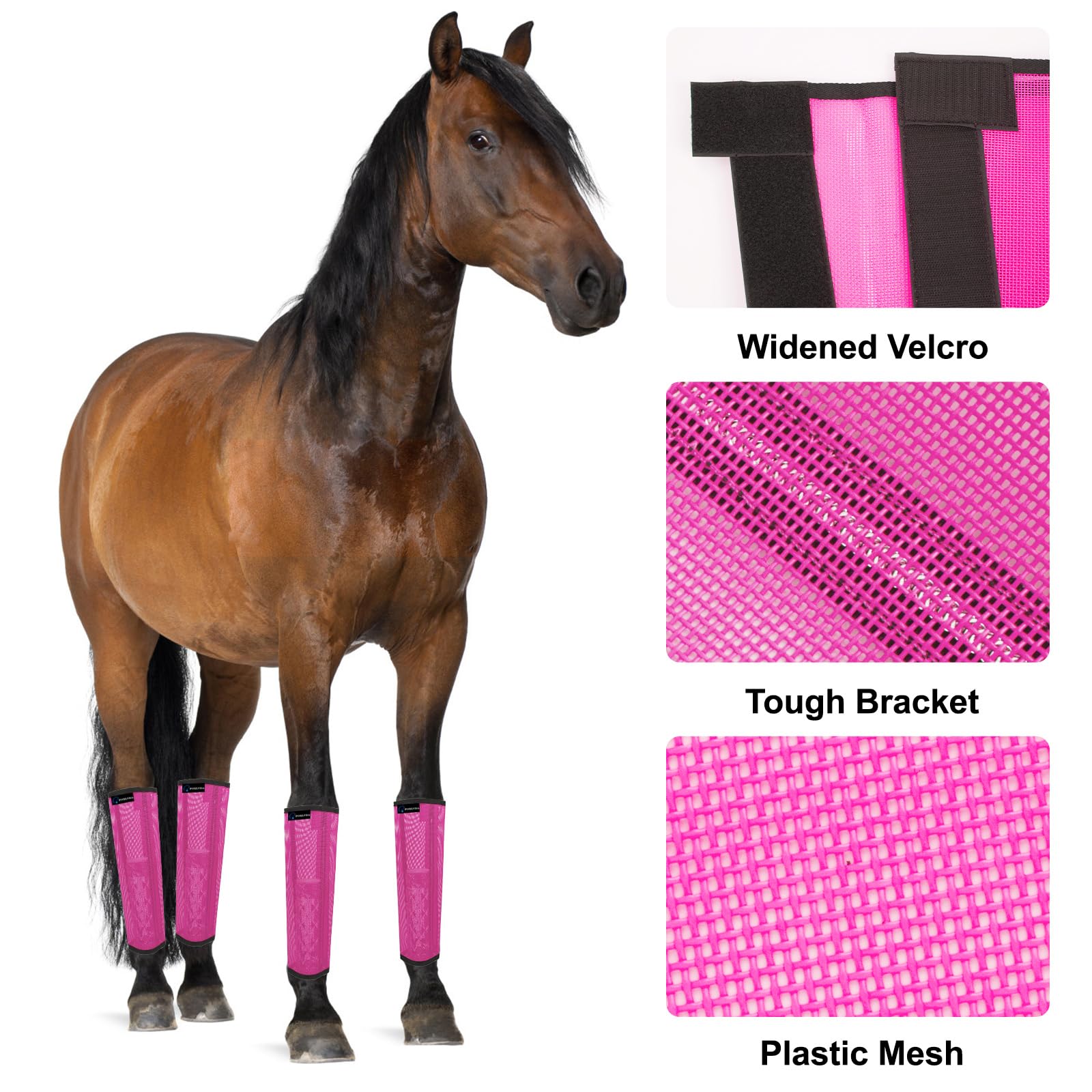Réduction Fatigue Cheval Gallopoff Lot De 4 Bottes Anti-Mouches Pour Chevaux - En Protège-jambes Cheval Maille Respirante