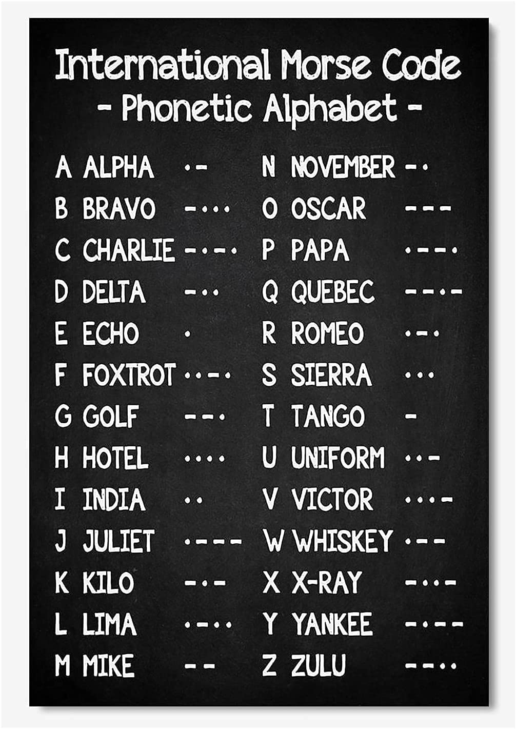 rayprint Metal Tin Signs International Morse Code Retro Poster Home Decor Plaque Phonetic Alphabet Room Wall Decoration 12x16Inches