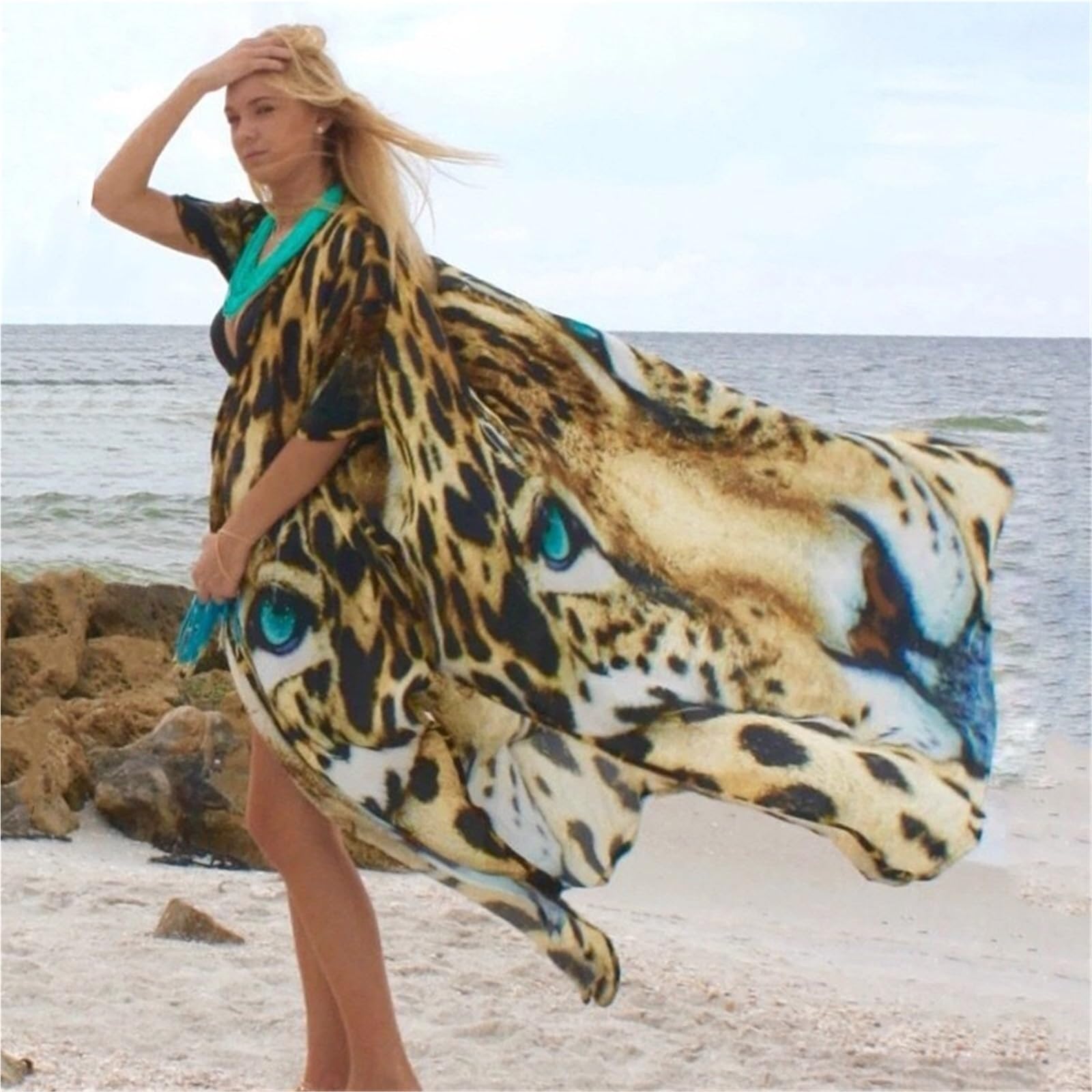 Salida de Baño Bikini Cover-ups Sexy Robe Plage Traje de baño Cubrir Vestido Largo Suelto para Piscina