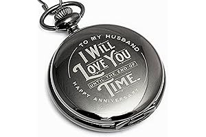Engraved Pocket Watch Anniversary Gift for Husband